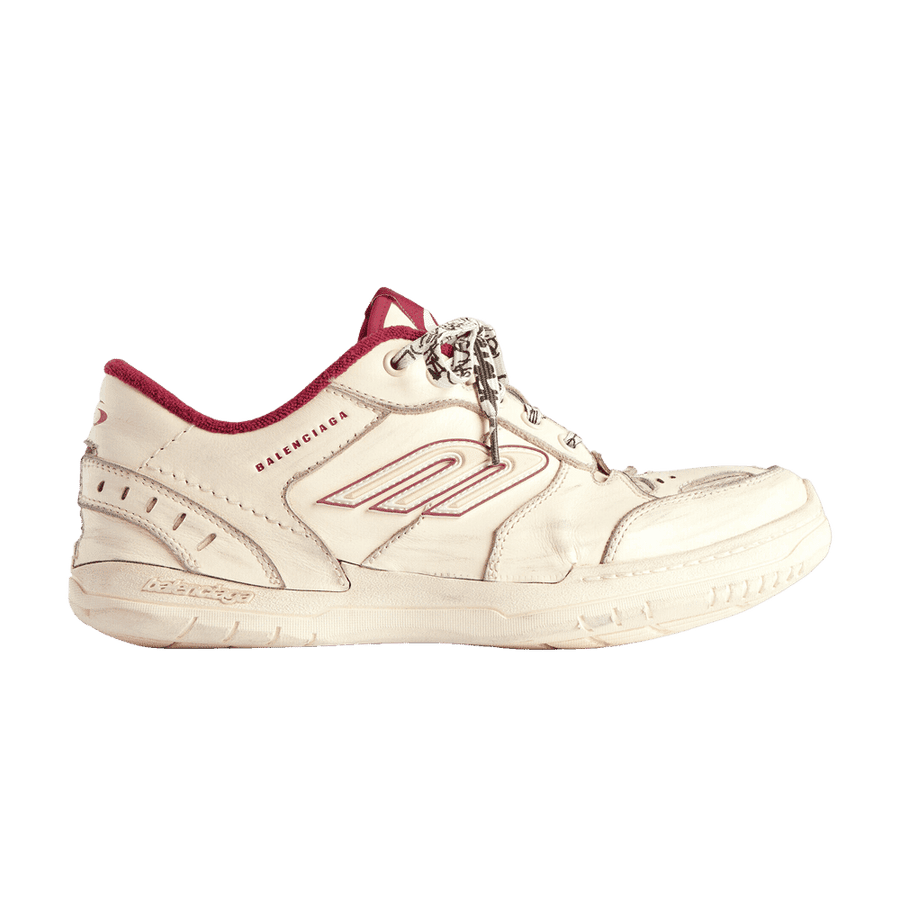 Balenciaga Wmns Hamptons Medium Worn Out Sneaker 'Off White Red'